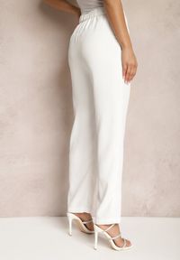 Renee - Białe Spodnie o Klasycznym Fasonie z Kieszeniami Dracaisa. Kolor: biały. Styl: klasyczny #5