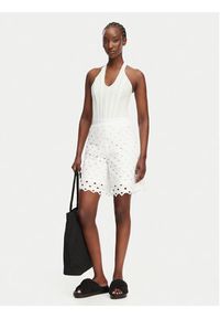 Max Mara Beachwear Szorty materiałowe Bchuguale 2616781039 Biały Regular Fit. Kolor: biały. Materiał: syntetyk #4