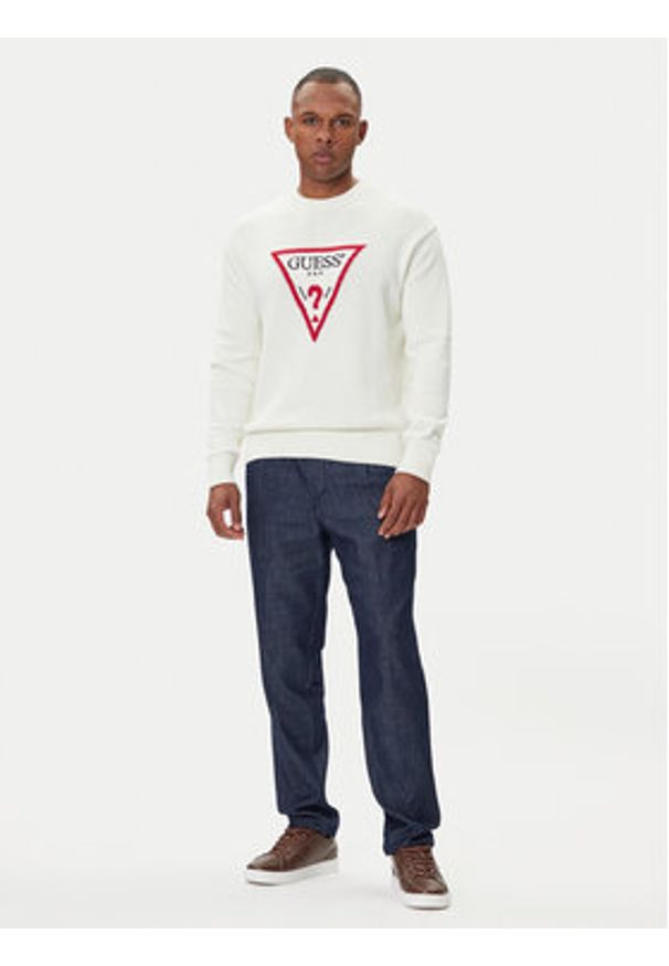 Guess Jeans Sweter M4BR32 Z3HM1 Écru Regular Fit. Materiał: bawełna