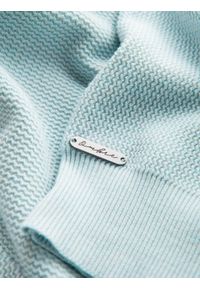 Ombre Clothing - Melanżowy męski sweter ze strukturalnej dzianiny – miętowy V1 - Rozmiar: L. Okazja: na co dzień. Kolor: miętowy. Materiał: dzianina. Wzór: melanż. Styl: casual #3