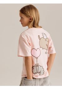 Reserved - T-shirt Pusheen - różowy. Kolor: różowy. Materiał: bawełna #1