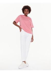 Trussardi Jeans - Trussardi T-Shirt Greyhound Backprint 56T00559 Różowy Loose Fit. Kolor: różowy. Materiał: bawełna #5