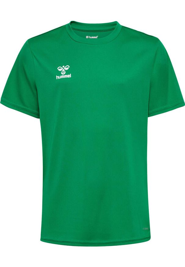 Hummel - Koszulka Poliestrowa Essential Jersey S/S Kids. Kolor: zielony. Materiał: jersey, poliester