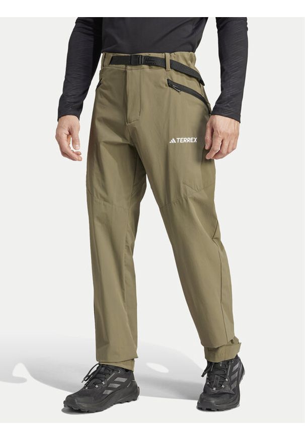 Adidas - adidas Spodnie outdoor Terrex Xperior IK3533 Khaki Regular Fit. Kolor: brązowy. Materiał: syntetyk. Sport: outdoor