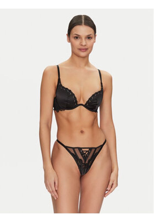 Hunkemöller Biustonosz z fiszbiną Cierra 300352 Czarny. Kolor: czarny. Materiał: syntetyk