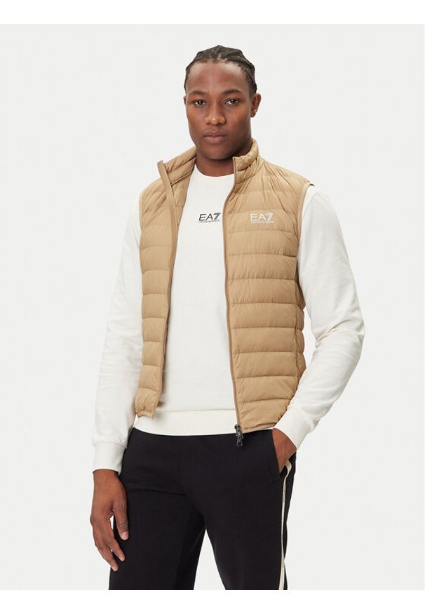 EA7 Emporio Armani Kamizelka 8NPQ06 PNGPZ U6171 Beżowy Regular Fit. Kolor: beżowy. Materiał: syntetyk