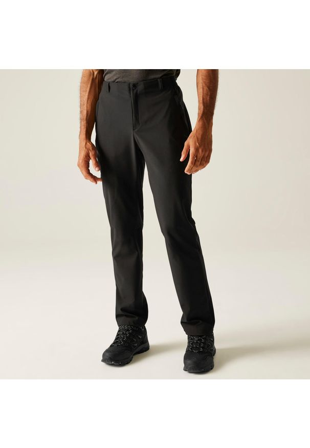 Regatta - Męskie spodnie trekkingowe Bayfell. Kolor: czarny. Materiał: materiał. Sezon: lato. Sport: turystyka piesza