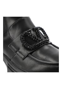 Czarne Botki S.Barski Wsuwane Obuwie Damskie Z Broszką. Okazja: na co dzień. Zapięcie: bez zapięcia. Kolor: czarny. Materiał: skóra ekologiczna. Styl: casual #4