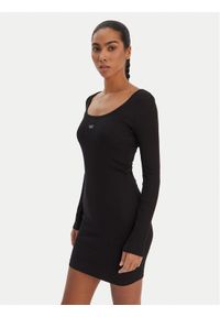 Guess Jeans Sukienka codzienna W5BK12 KA0H1 Czarny Slim Fit. Okazja: na co dzień. Kolor: czarny. Materiał: bawełna. Typ sukienki: proste. Styl: casual #1