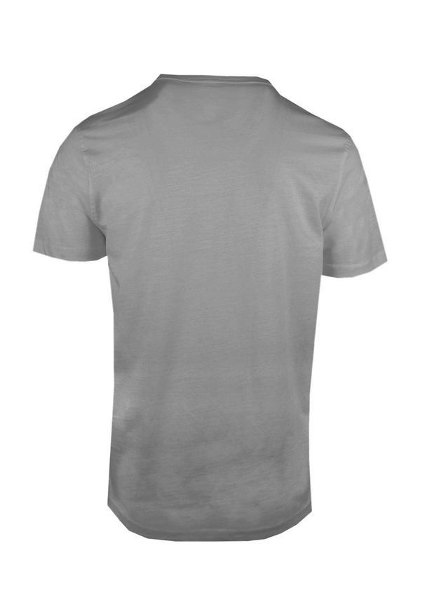 T-Shirt z Dekoltem na Guziki -Pako Jeans- Lekko Melanżowa, Popielata Tkanina. Okazja: na co dzień. Kolor: szary. Materiał: bawełna. Wzór: melanż. Styl: casual