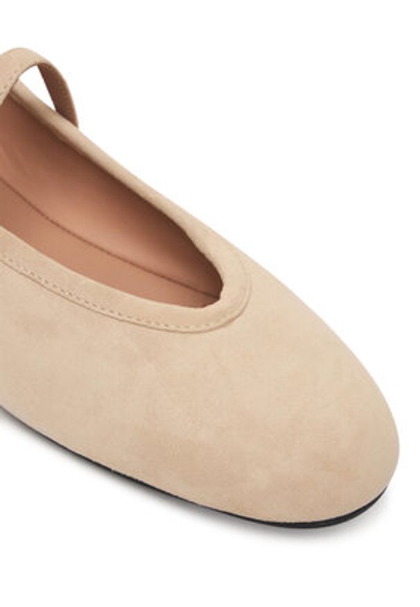 Love Moschino - LOVE MOSCHINO Baleriny JA11101G1OJA0104 Beżowy. Kolor: beżowy. Materiał: skóra, zamsz