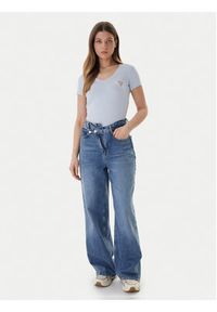 Guess T-Shirt W2YI45 J1314 Błękitny Slim Fit. Kolor: niebieski. Materiał: bawełna #5