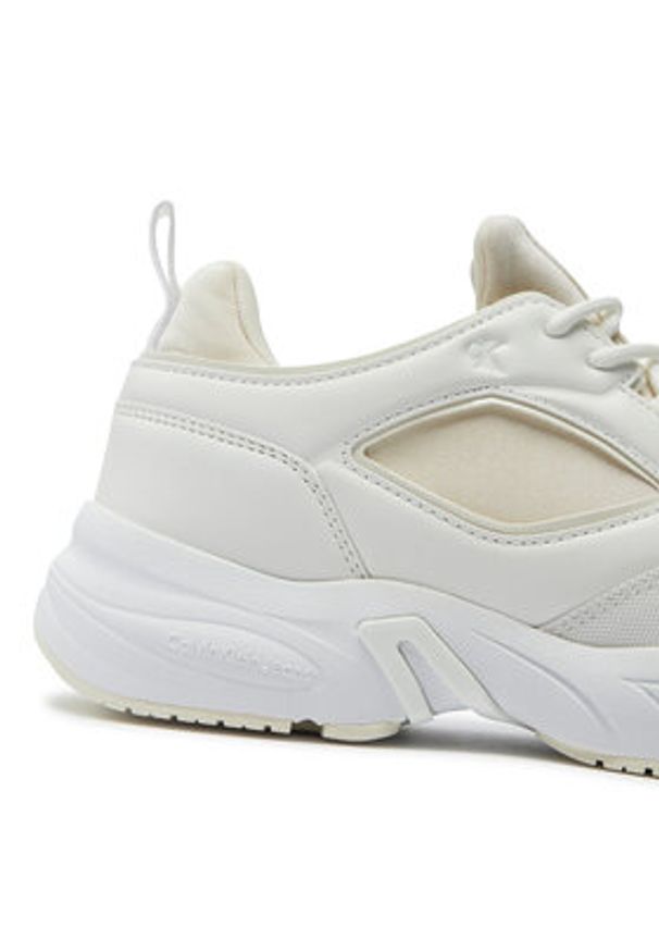 Calvin Klein Jeans Sneakersy Retro Tennis Low Lace Mix Mg Mtr YW0YW01497 Écru. Materiał: skóra