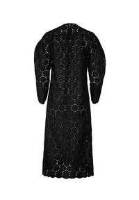 Czarna sukienka ANIA KUCZYŃSKA w koronkowe wzory, prosta, elegancka  AKMODESTA - Sukienki damskie koronkowe 