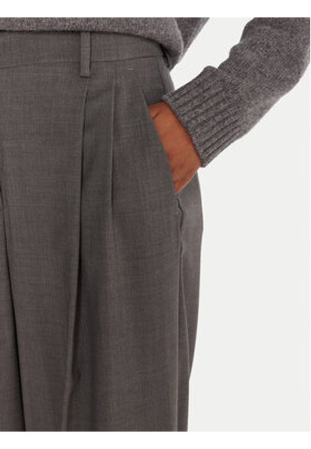 Weekend Max Mara Spodnie palazzo Adelfi 2525136072 Szary Wide Leg. Kolor: szary. Materiał: wełna