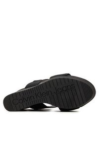 Calvin Klein Jeans Sandały Wedge Sandal Webbing In Mtl YW0YW01479 Czarny. Kolor: czarny
