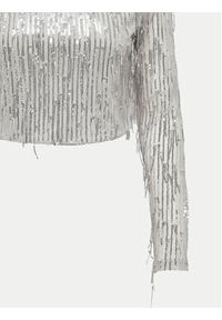 only - ONLY Bluzka Spacy 15331803 Srebrny Cropped Fit. Kolor: srebrny. Materiał: syntetyk #6