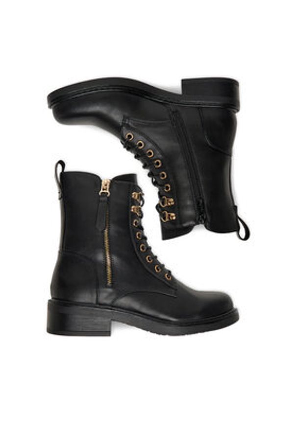 DeeZee Trzewiki HX24022-1 Czarny. Kolor: czarny. Materiał: materiał