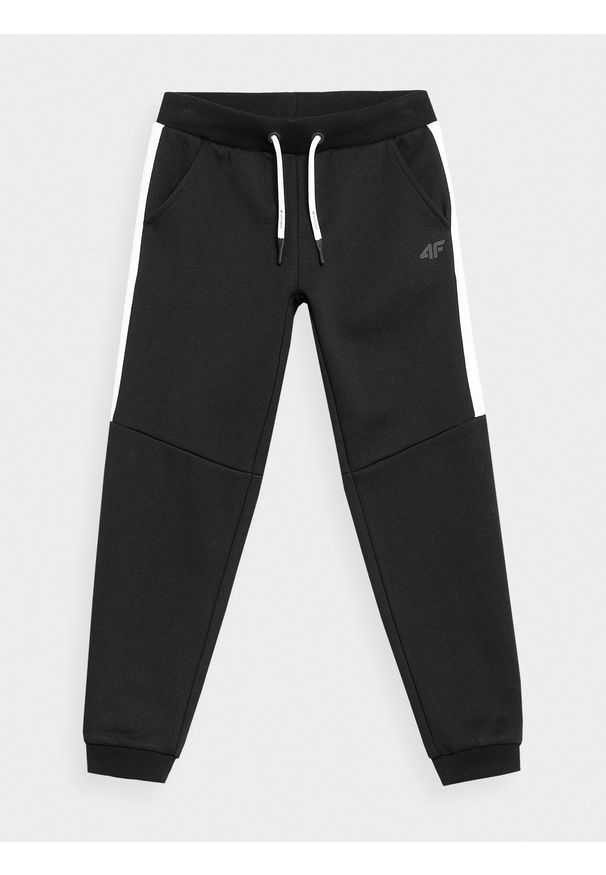 4f - Spodnie dresowe joggery chłopięce. Kolor: czarny. Materiał: dresówka
