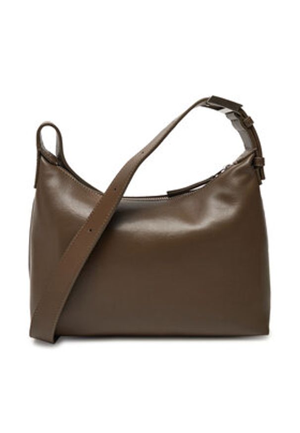 Calvin Klein Torebka Hardware Strap Medium Crossbody K60K613028 Brązowy. Kolor: brązowy. Materiał: skórzane