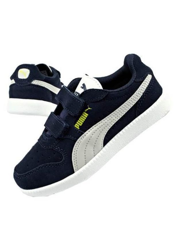 Buty do chodzenia niemowlęce Puma Icra Trainer JR. Zapięcie: rzepy. Kolor: niebieski. Materiał: guma, zamsz, tkanina. Szerokość cholewki: normalna. Sport: turystyka piesza