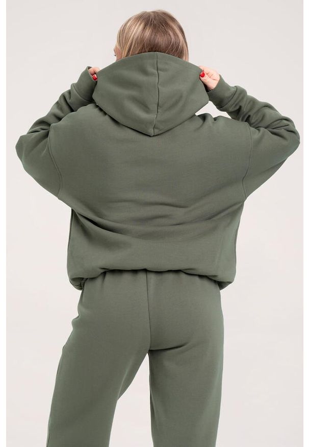 GYM GLAMOUR - Bluza fitness damska Gym Glamour college. Kolor: zielony. Sport: fitness