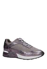Sergio Leone - Beżowe buty sportowe sneakersy sznurowane z dżetami sergio leone sp005. Kolor: wielokolorowy, beżowy, różowy