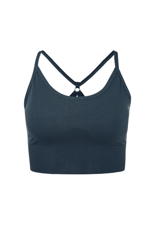 ENDURANCE - Stanik do jogi Athlecia Foan Seamless Bra - ciemny szafir - S/M. Kolor: niebieski. Sport: joga i pilates