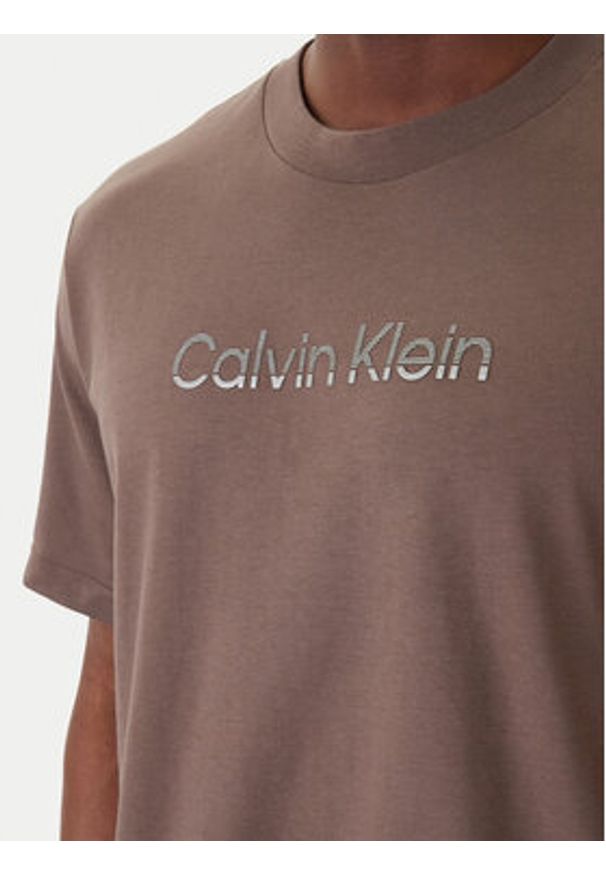 Calvin Klein T-Shirt LV04LF813G Beżowy Regular Fit. Kolor: beżowy. Materiał: bawełna