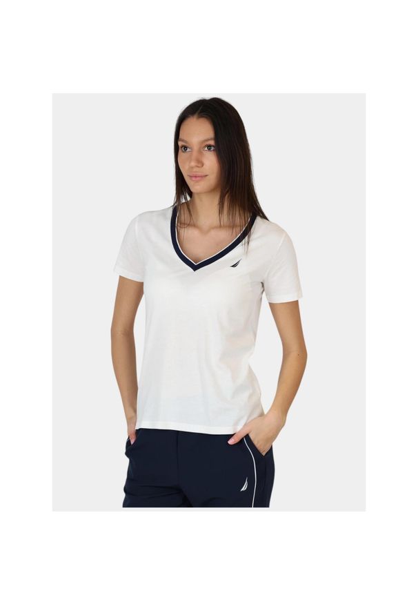 T-shirt damski Nautica Mae. Kolor: biały