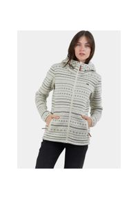 FUNDANGO - Bluza Polarowa Damska Fundango Ara. Kolor: biały, wielokolorowy. Materiał: polar. Sport: turystyka piesza