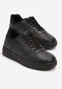 Born2be - Czarne Sneakersy na Platformie Zerassa. Kolor: czarny. Materiał: jeans. Obcas: na platformie #5