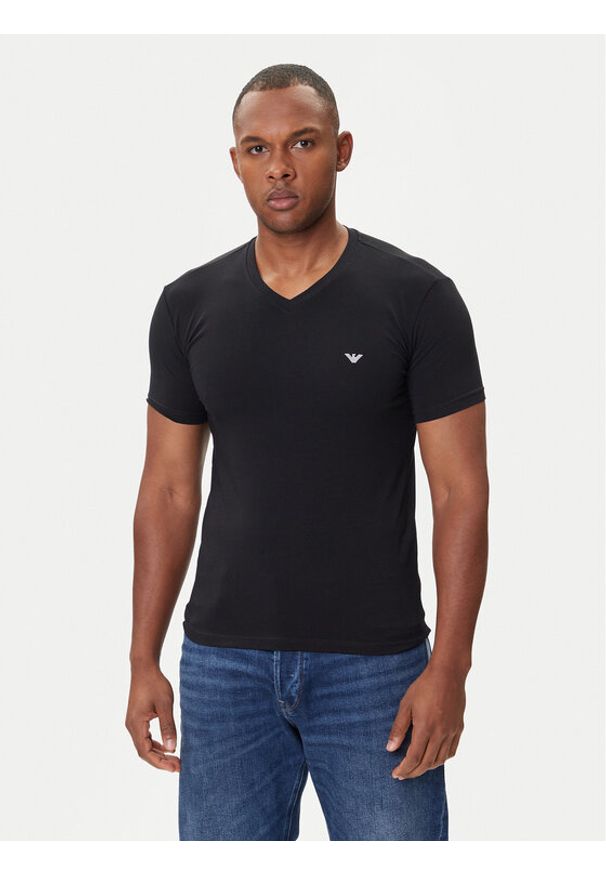 Emporio Armani Underwear T-Shirt EM000380 AF14133 UC001 Czarny Fitted Fit. Kolor: czarny. Materiał: bawełna