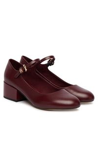 TOMMY HILFIGER - Tommy Hilfiger Czółenka Heeled Maryjane Buckle FW0FW09347 Bordowy. Kolor: czerwony. Materiał: skóra #6