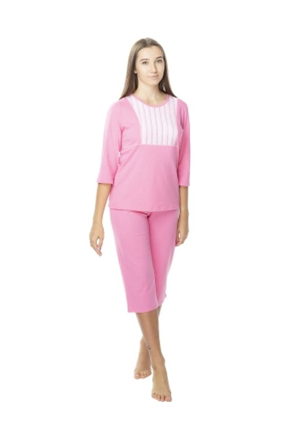 Lookat - Bawełniana piżama damska dwuczęściowa. Materiał: bawełna. Wzór: ażurowy, aplikacja