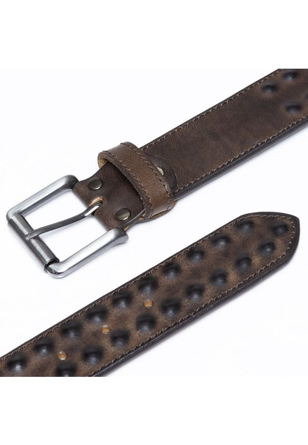 Mustang - MUSTANG PASEK SKÓRZANY 40 mm SOPO-MUS066. Materiał: skóra. Wzór: paski. Styl: klasyczny