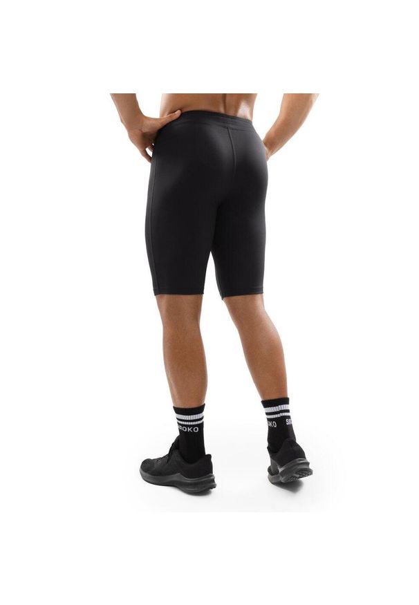SIROKO - Męskie treningowe legginsy kolarki Fitness Siroko Press. Kolor: czarny. Materiał: materiał. Długość: krótkie. Sezon: lato. Sport: fitness