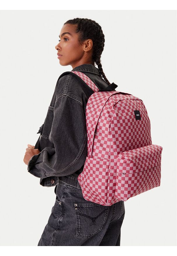 Vans Plecak Old Skool Check VN000H4XZRY1 Różowy. Kolor: różowy. Materiał: materiał