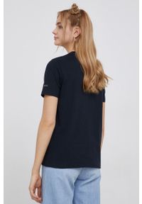 Superdry T-shirt bawełniany kolor granatowy. Okazja: na co dzień. Kolor: niebieski. Materiał: bawełna. Wzór: nadruk. Styl: casual #6