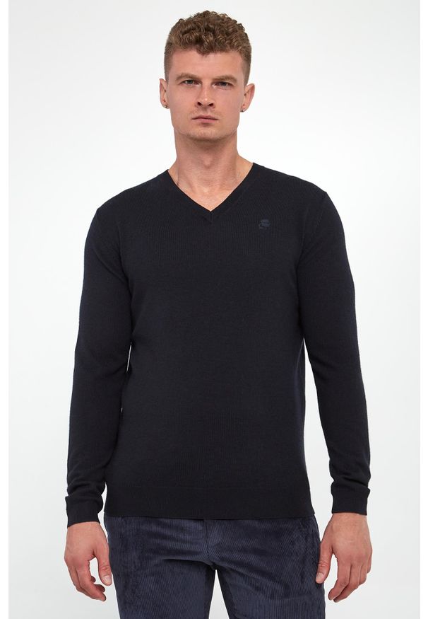 Karl Lagerfeld - Sweter męski wełniany KARL LAGERFELD. Materiał: wełna