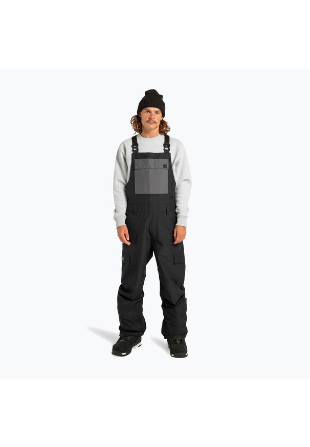 DC Shoes - Spodnie snowboardowe męskie DC Docile Bib. Kolor: czarny. Sezon: zima. Sport: snowboard