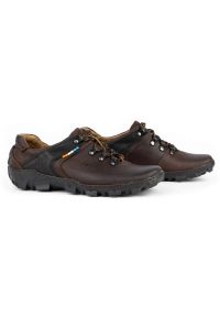 Olivier Skórzane buty trekkingowe męskie 214GT brązowe. Okazja: na spacer, na co dzień. Kolor: brązowy. Materiał: skóra. Sport: turystyka piesza #6