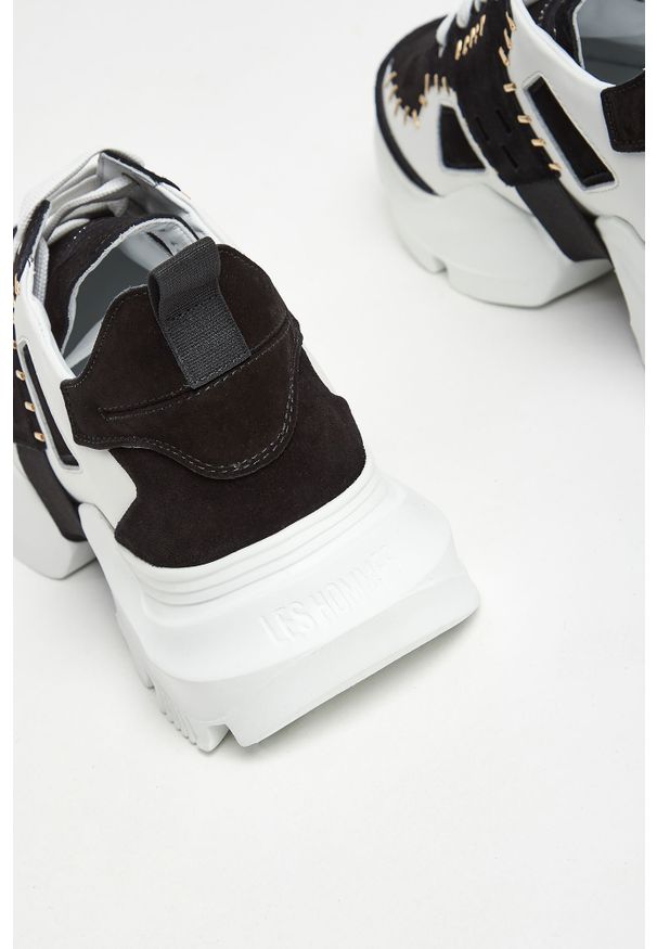 Les Hommes - Sneakersy męskie skórzane LES HOMMES. Nosek buta: okrągły. Materiał: skóra