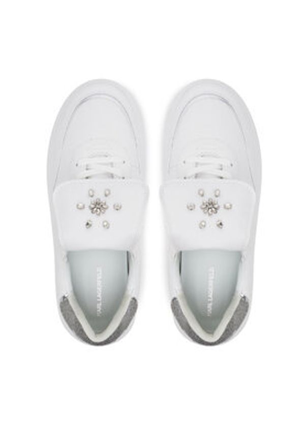 Karl Lagerfeld - KARL LAGERFELD Sneakersy KL63519 Biały. Kolor: biały. Materiał: skóra