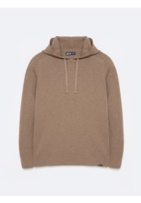 Big-Star - Sweter męski z kapturem beżowy Hoodsy 805. Typ kołnierza: kaptur. Kolor: beżowy. Materiał: jeans. Styl: klasyczny