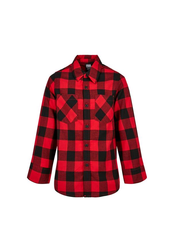 Urban Classics - Flanelowa Koszula W Kratę Dla Chłopców. Kolor: czerwony, wielokolorowy, czarny. Długość rękawa: długi rękaw