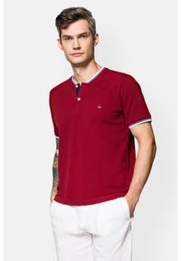 Lancerto - Koszulka Polo Bawełniana Bordowa Damian. Typ kołnierza: polo. Kolor: czerwony. Materiał: bawełna #1