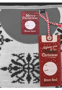 Sweter Świąteczny, w Choinki, Czapki, Skarpetki Mikołajowe, Śmieszny na Prezent, Męski -Brave Soul. Materiał: akryl. Styl: wizytowy #4