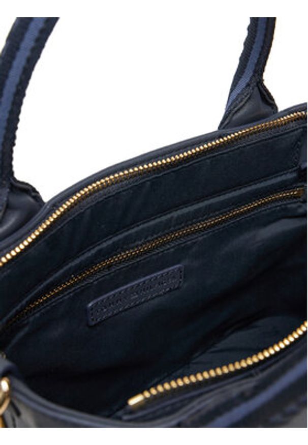 TOMMY HILFIGER - Tommy Hilfiger Torebka Th Logotape Mini Tote AW0AW17201 Granatowy. Kolor: niebieski. Materiał: skórzane