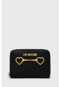 Love Moschino portfel damski kolor czarny. Kolor: czarny. Materiał: materiał. Wzór: gładki
